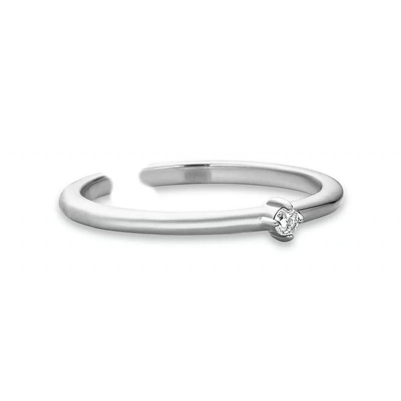 Verstellbarer Solitär Ring - 925 Sterling Silver