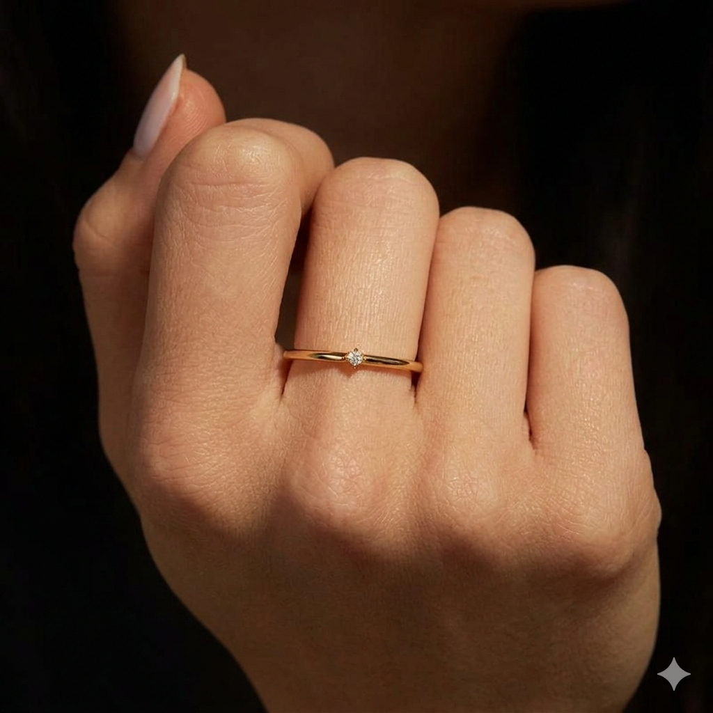 Verstellbarer Solitär Ring - 925 Sterling Silver