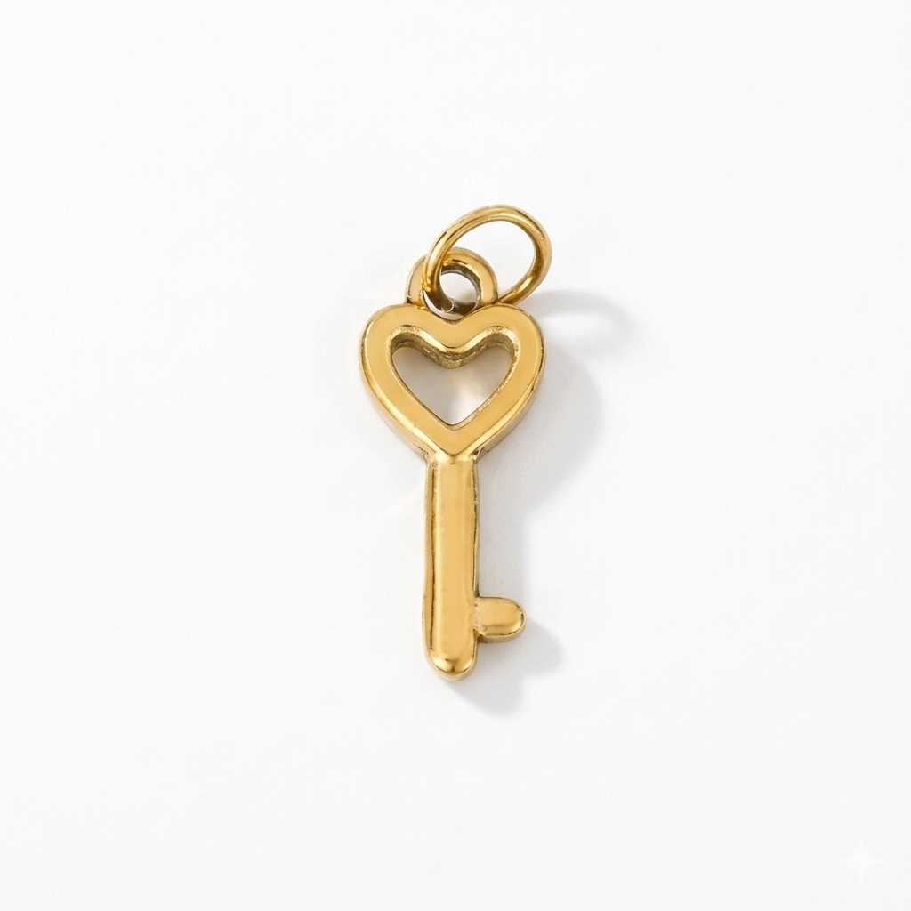 Heart Key Charm