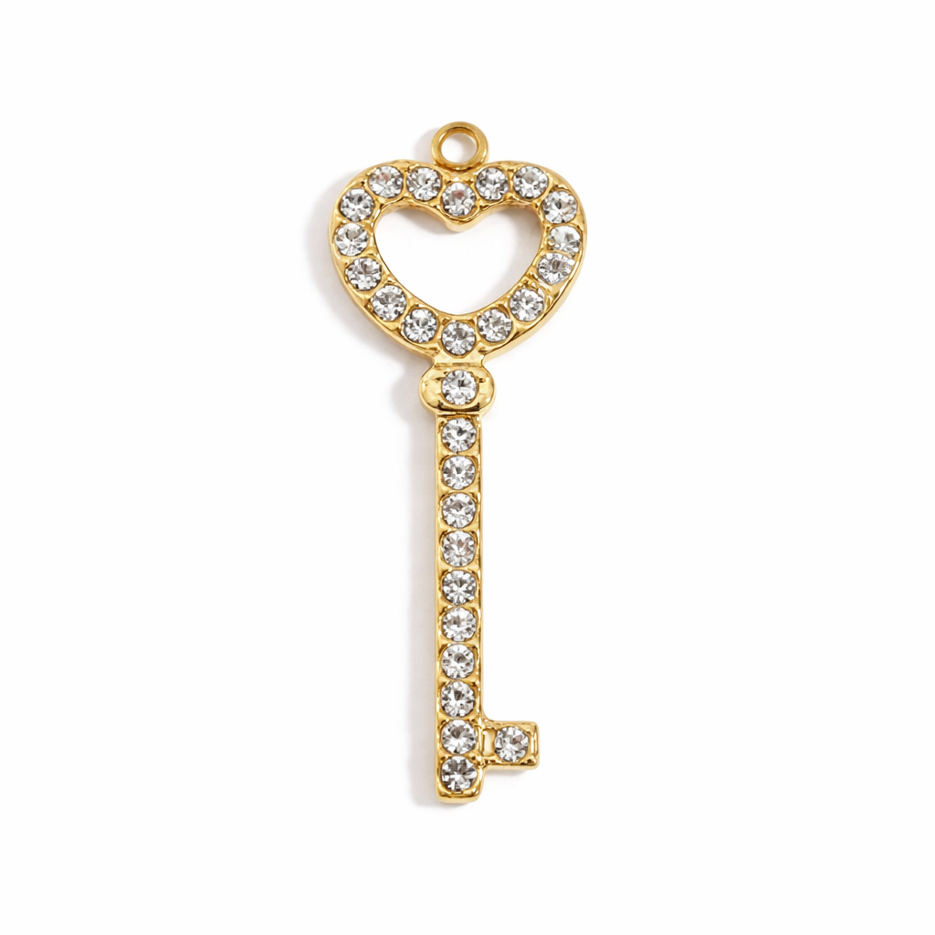 Heart Key Charm